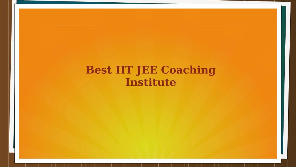 best iit jee coaching institute