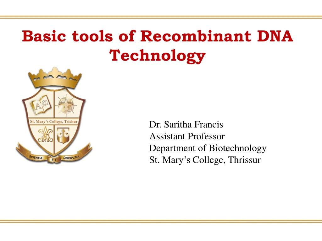 basic tools of recombinant dna technology