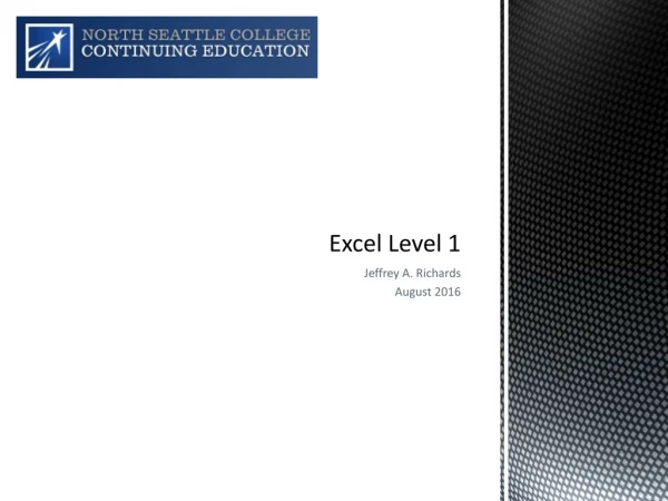 Excel Level 1