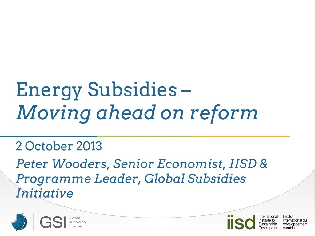 energy subsidies moving ahead on reform 2 october