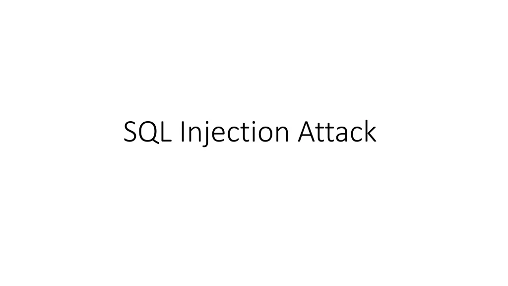 sql injection attack