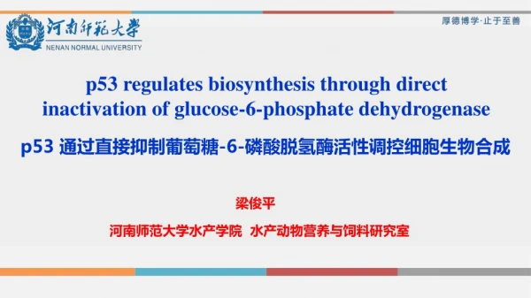 p53 regulates biosynthesis through direct inactivation of glucose-6-phosphate dehydrogenase