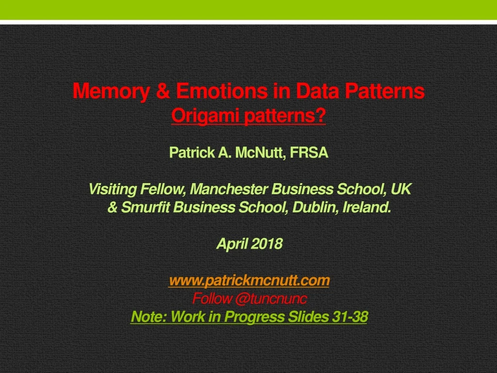 memory emotions in data patterns origami patterns