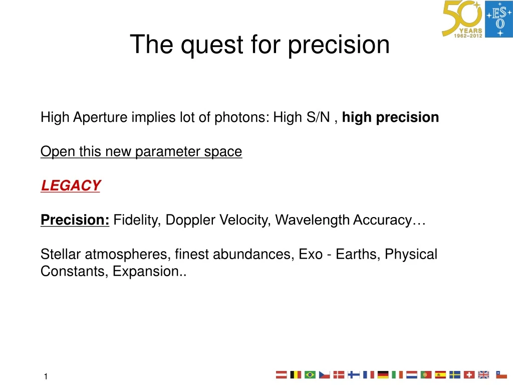 the quest for precision