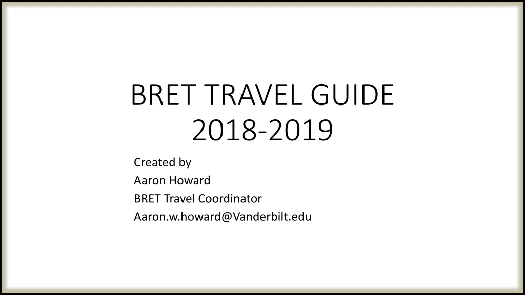 bret travel guide 2018 2019
