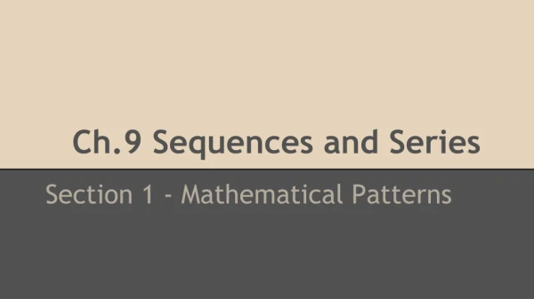Ch.9 Sequences and Series