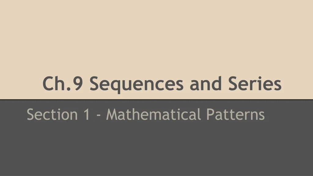 ch 9 sequences and series