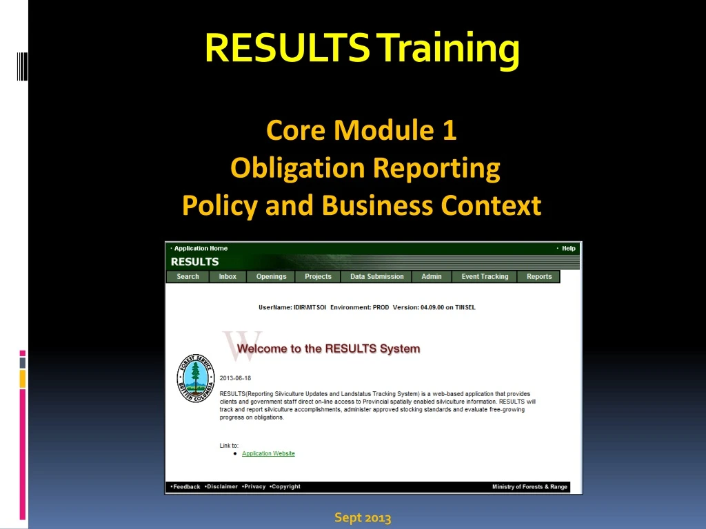 results training core module 1 obligation