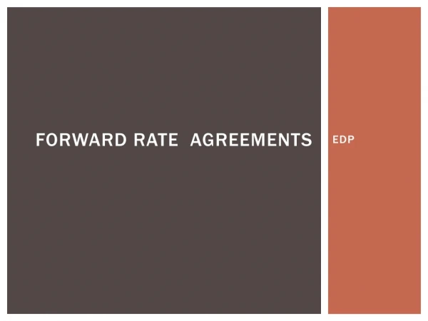 Forward Rate Agreements