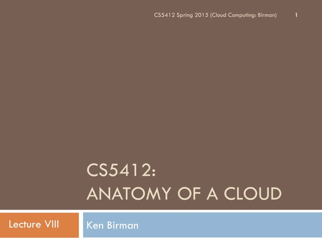 cs5412 anatomy of a cloud