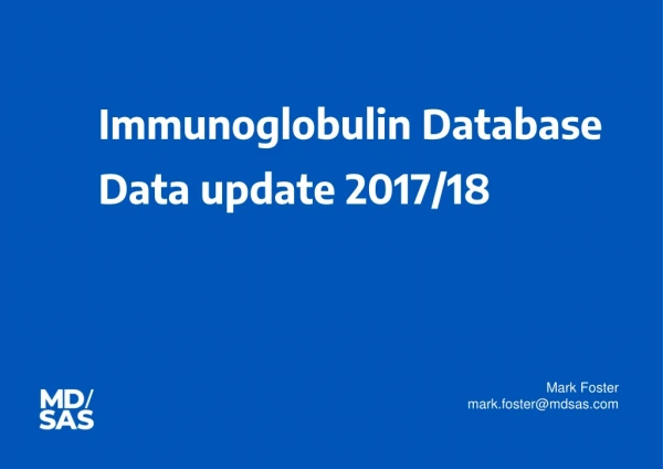 Immunoglobulin Database Data update 2017/18