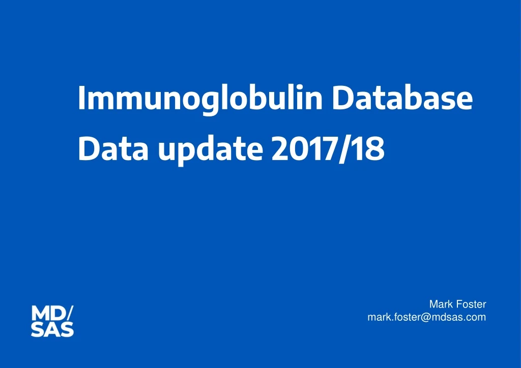 immunoglobulin database data update 2017 18