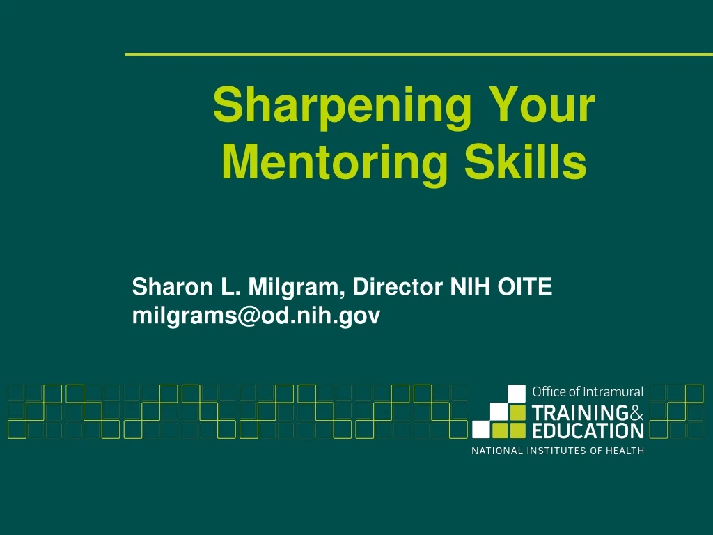 sharpening your mentoring skills