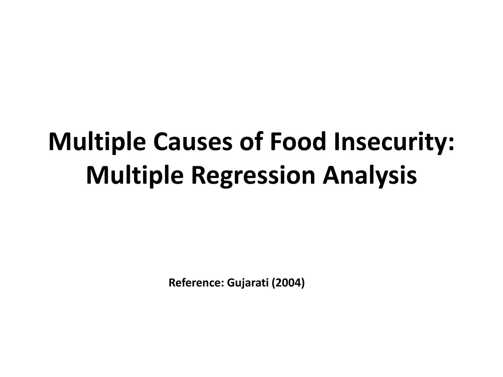 multiple causes of food insecurity multiple regression analysis