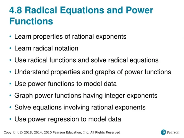4.8 Radical Equations and Power Functions