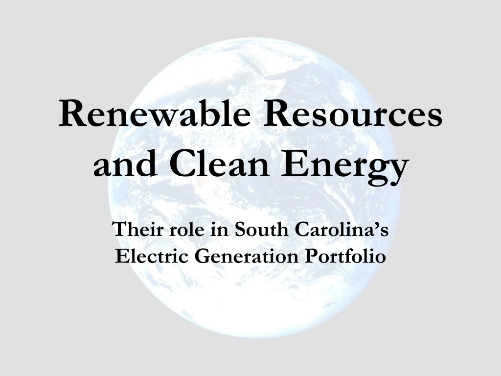 renewable resources and clean energy