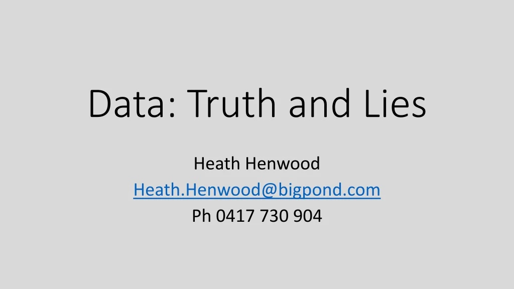 data truth and lies