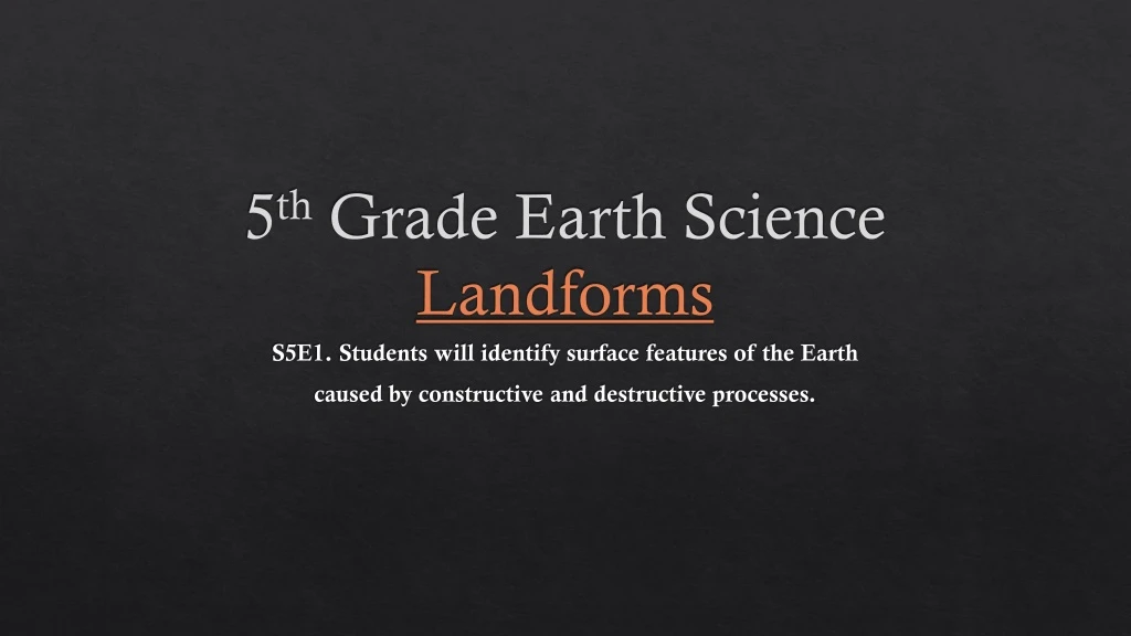 5 th grade earth science landforms