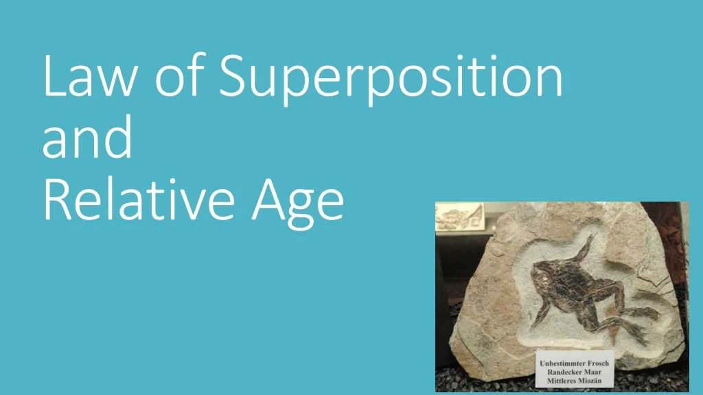 law of superposition and relative age