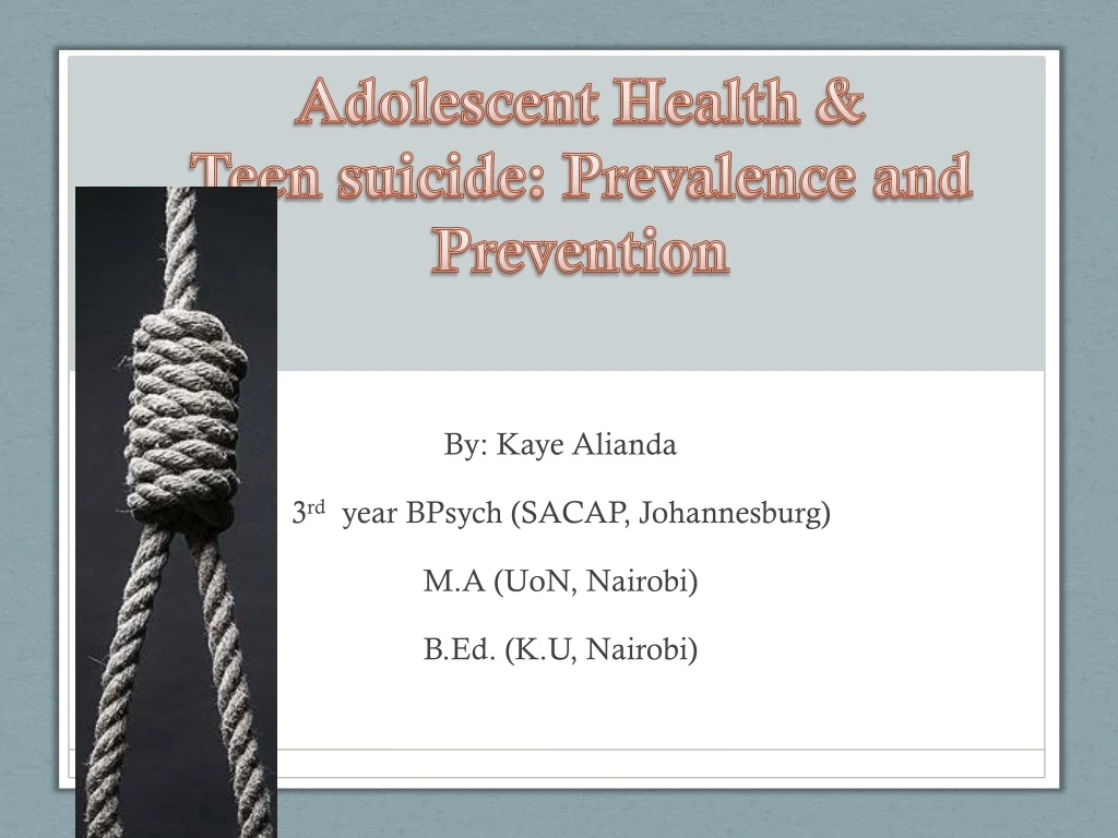 adolescent health teen suicide prevalence and prevention