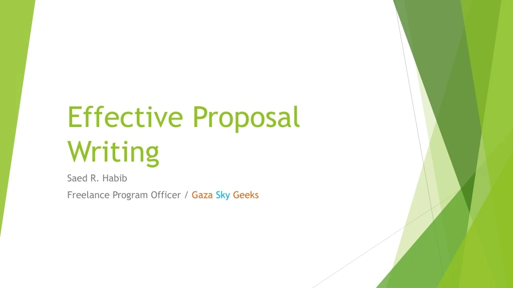 effective proposal writing