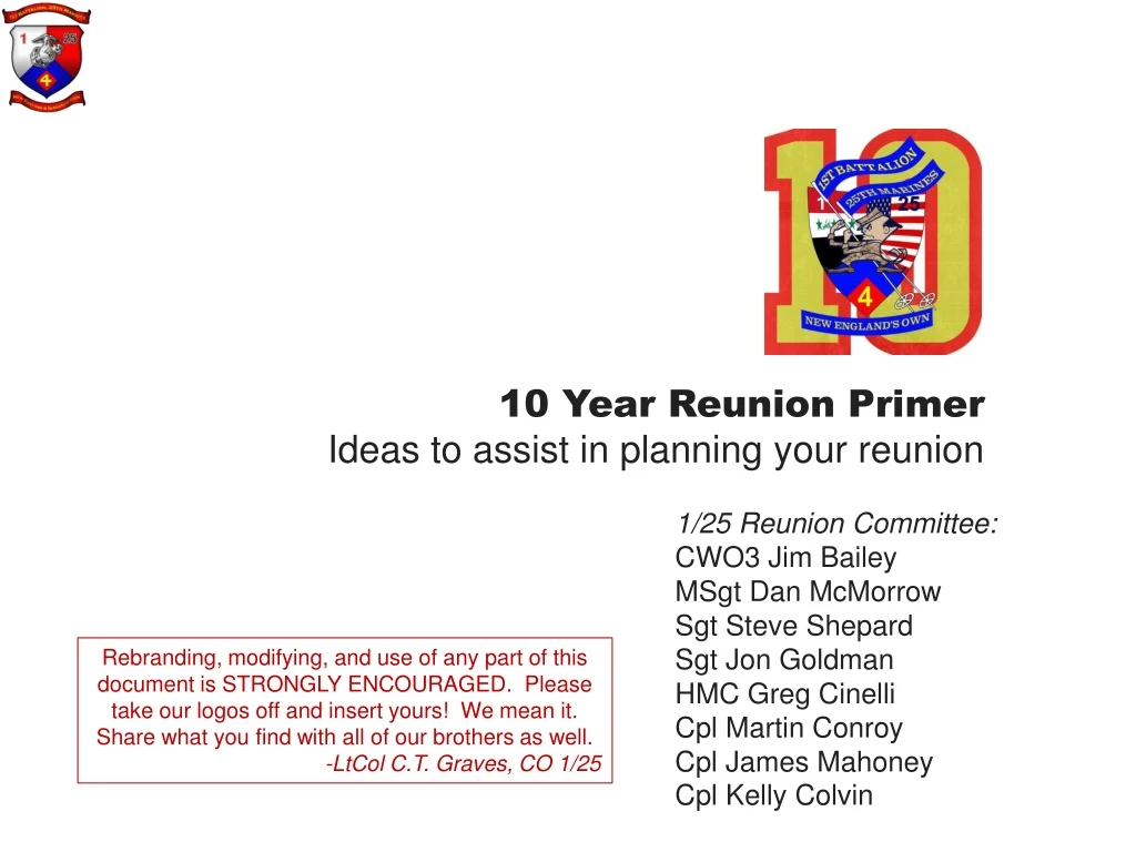 10 year reunion primer ideas to assist