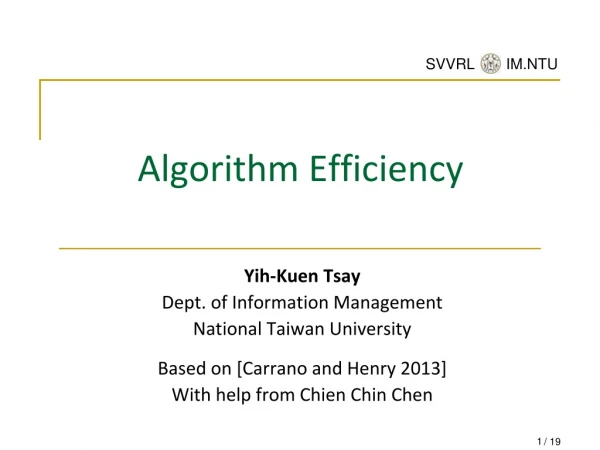 Algorithm Efficiency