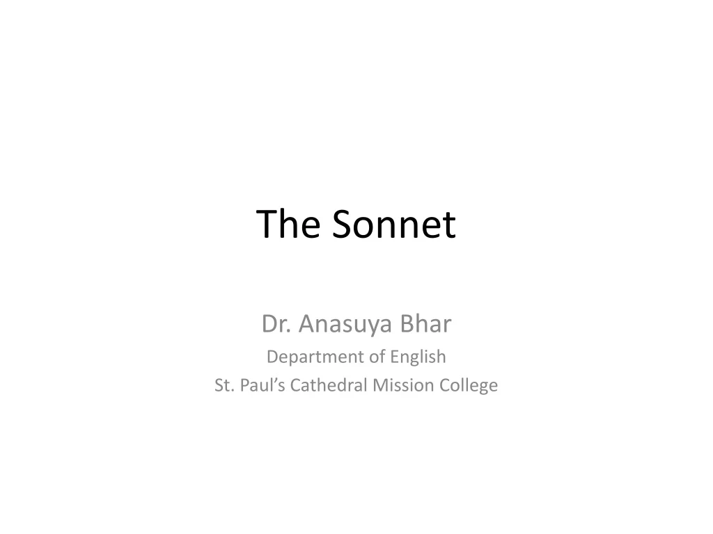 the sonnet