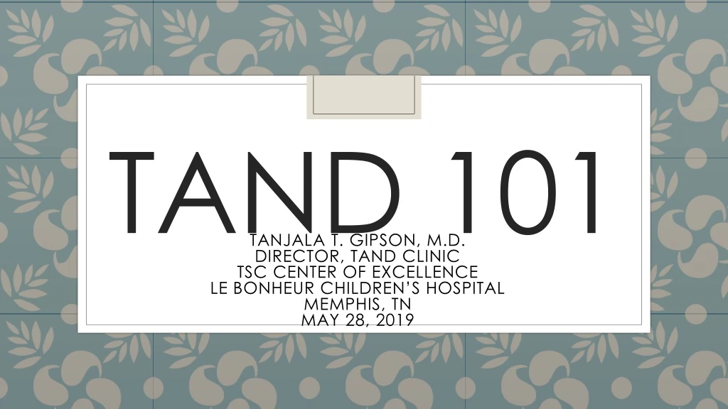 tand 101