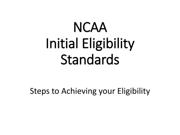 NCAA Initial Eligibility Standards