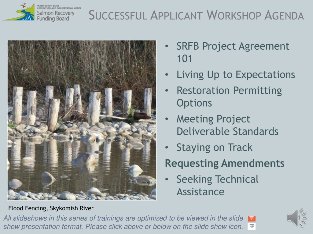 successful applicant workshop agenda