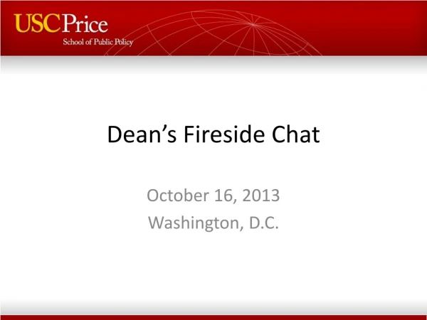 Dean’s Fireside Chat