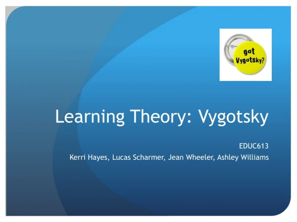 Learning Theory: Vygotsky