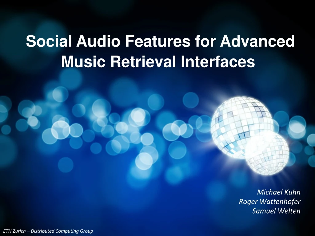 social audio features for advanced music