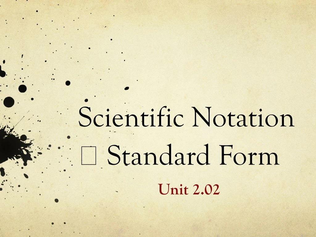 scientific notation standard form