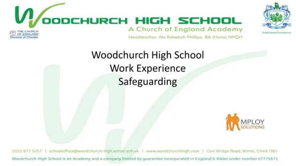 Woodchurch High School Work Experience Safeguarding