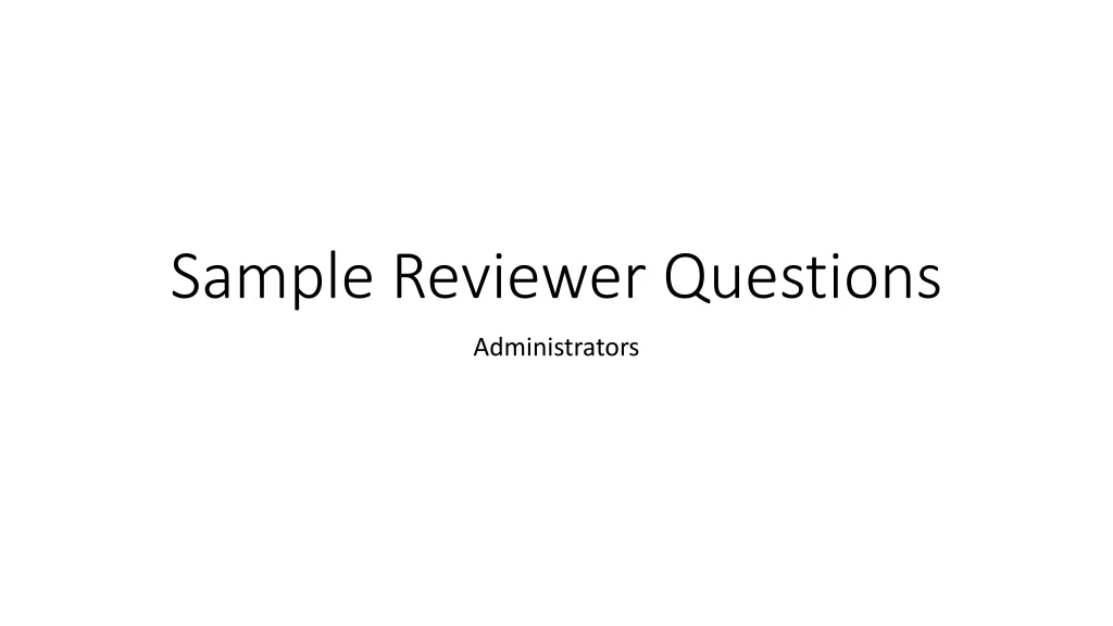 sample reviewer questions