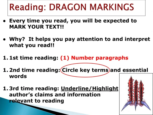 Reading: DRAGON MARKINGS