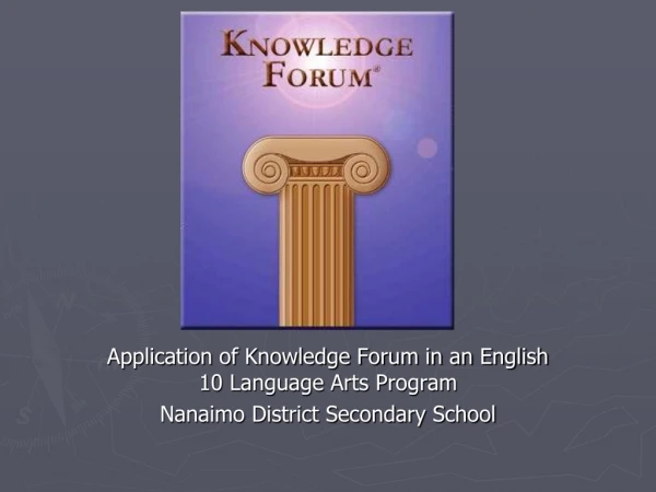 Application of Knowledge Forum in an English 10 Language Arts Program