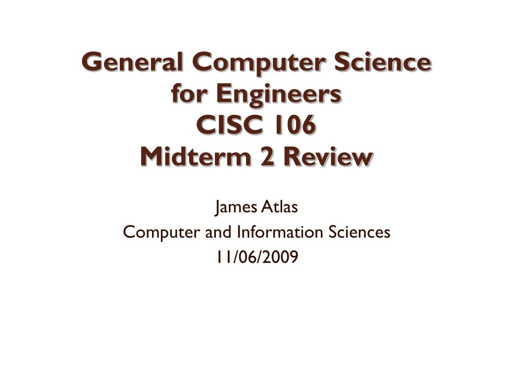 general computer science for engineers cisc