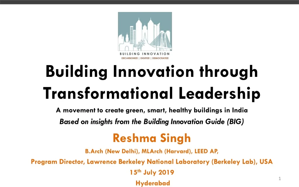 building innovation through transformational