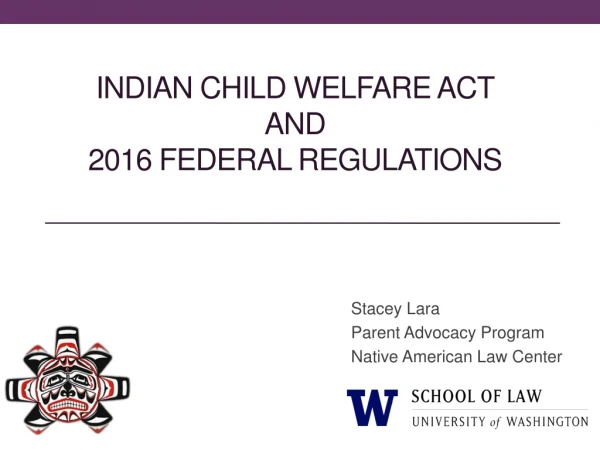 INDIAN CHILD WELFARE ACT and 2016 FEDERAL REGULATIONS