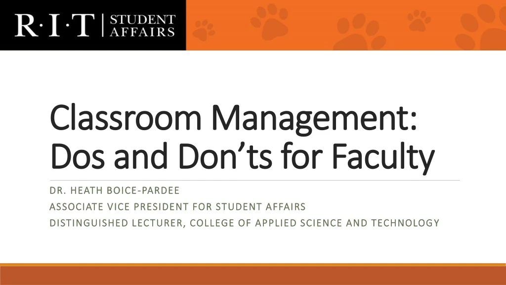 classroom management dos and don ts for faculty