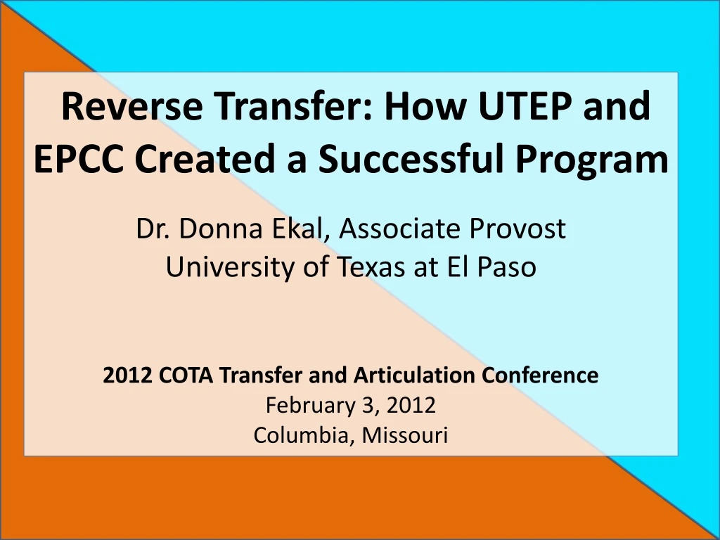 reverse transfer how utep and epcc created