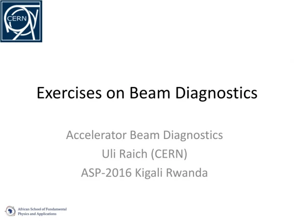 Exercises on Beam Diagnostics