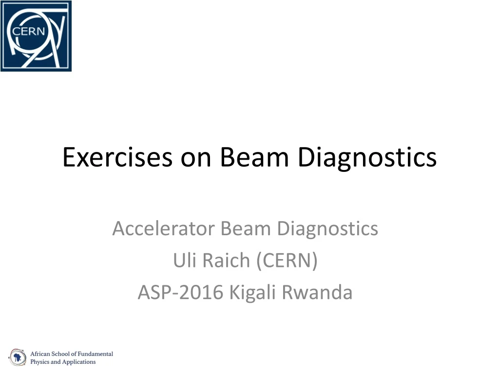 exercises on beam diagnostics