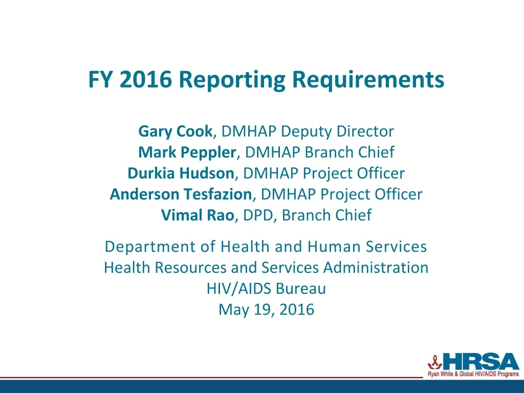 fy 2016 reporting requirements