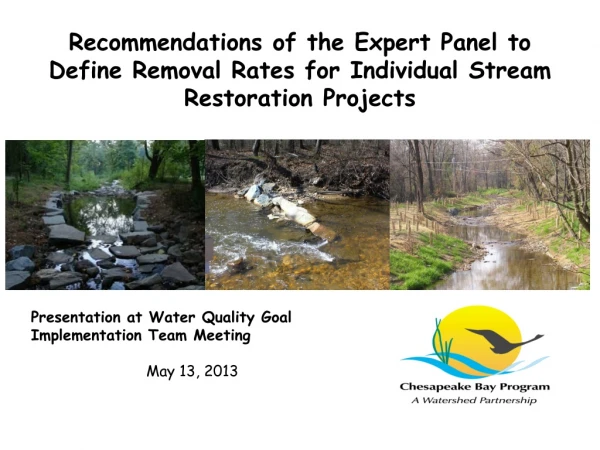 Presentation at Water Quality Goal Implementation Team Meeting May 13, 2013