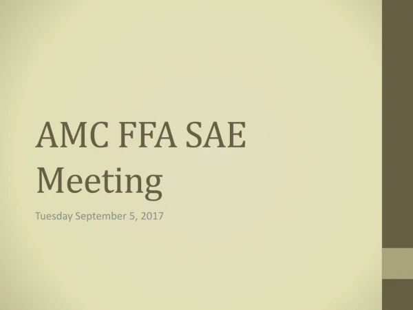 AMC FFA SAE Meeting