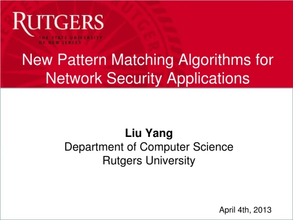 New Pattern Matching Algorithms for Network Security Applications